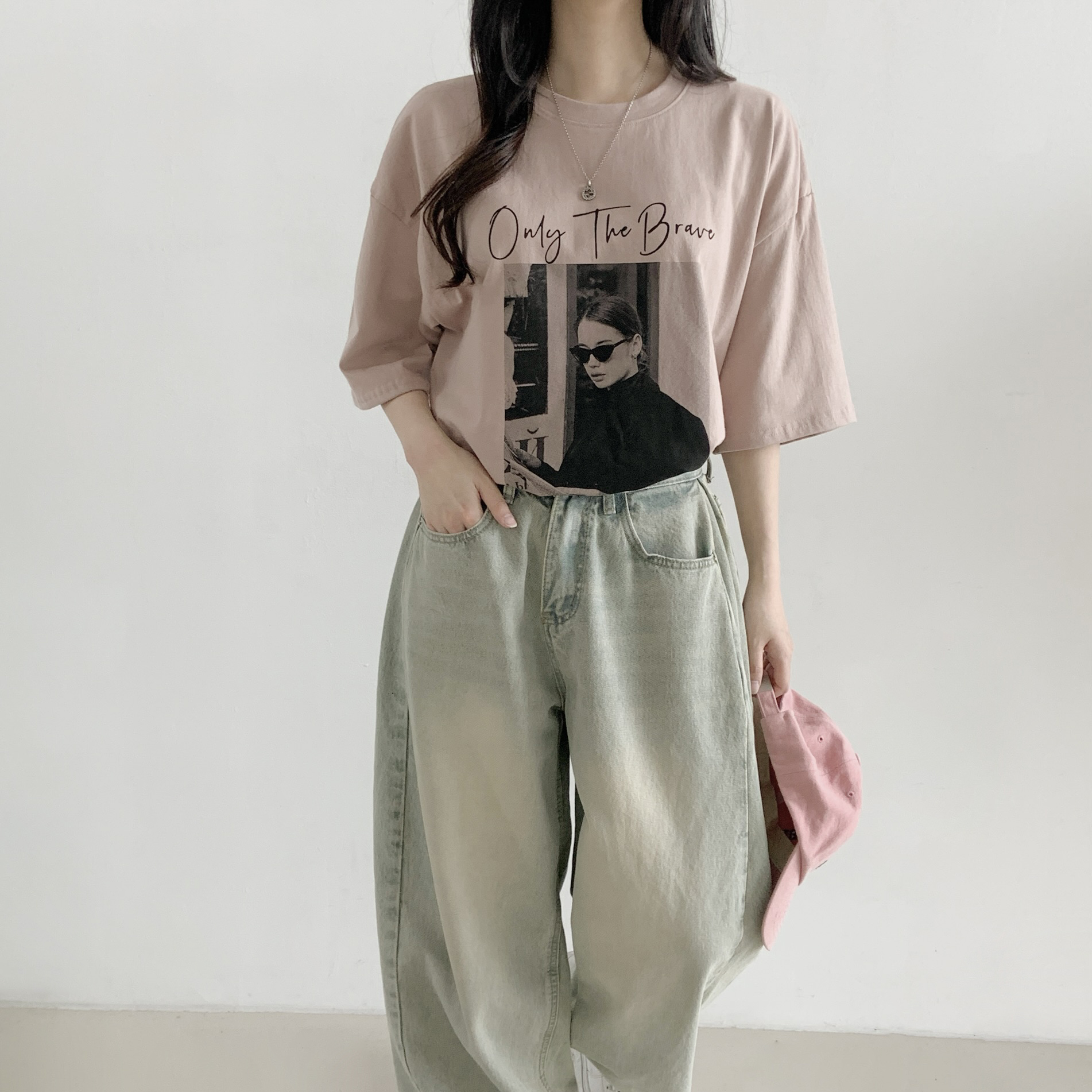 コットンラウンドネックルーズ半袖ロゴTシャツ | 詳細画像9