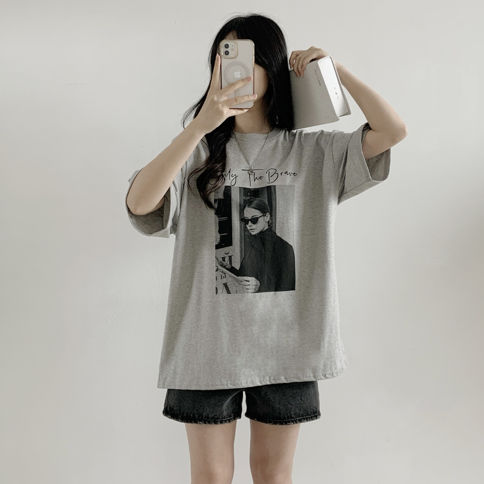 コットンラウンドネックルーズ半袖ロゴTシャツ | 詳細画像12