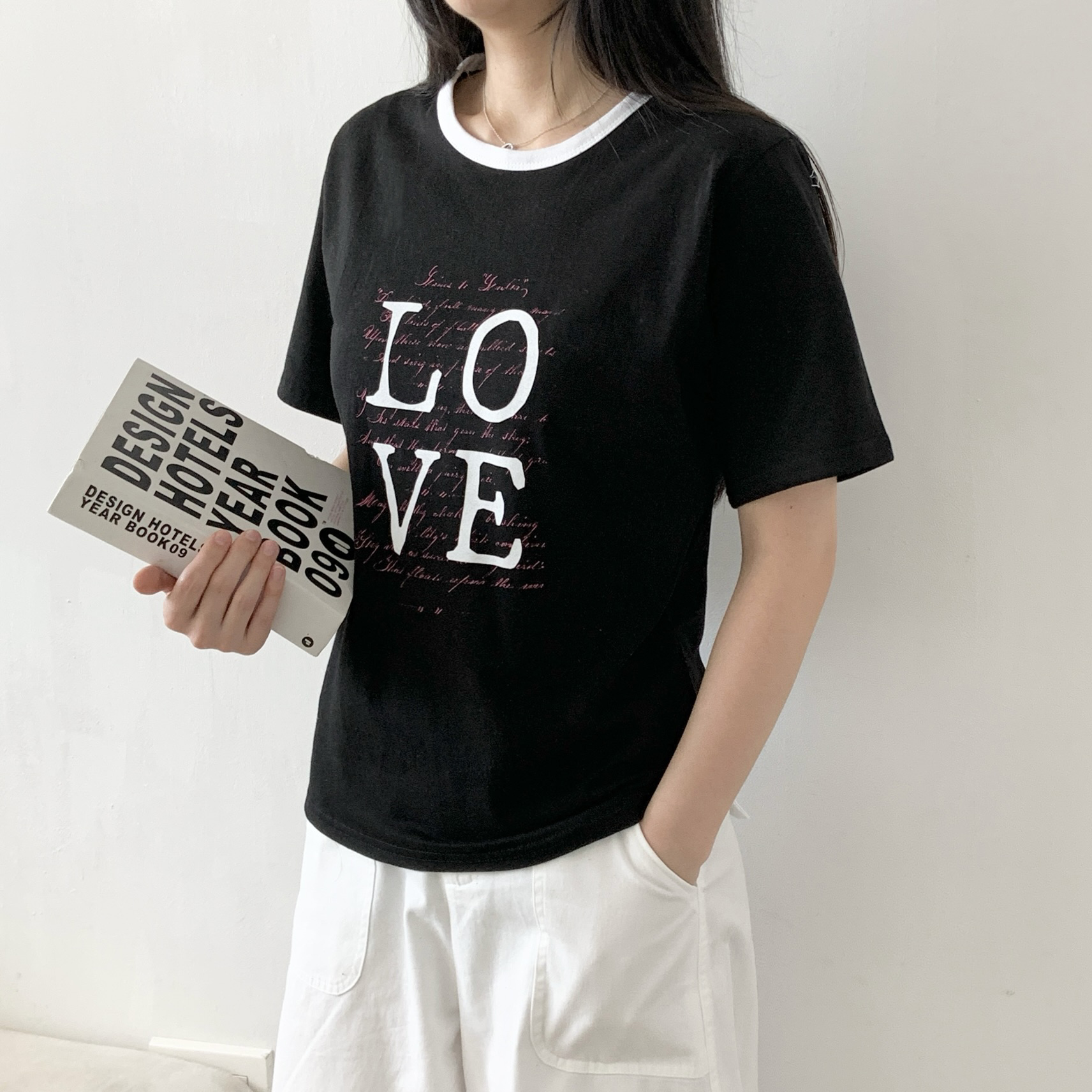 コットンラウンドネックベーシック半袖ロゴTシャツ | 詳細画像10