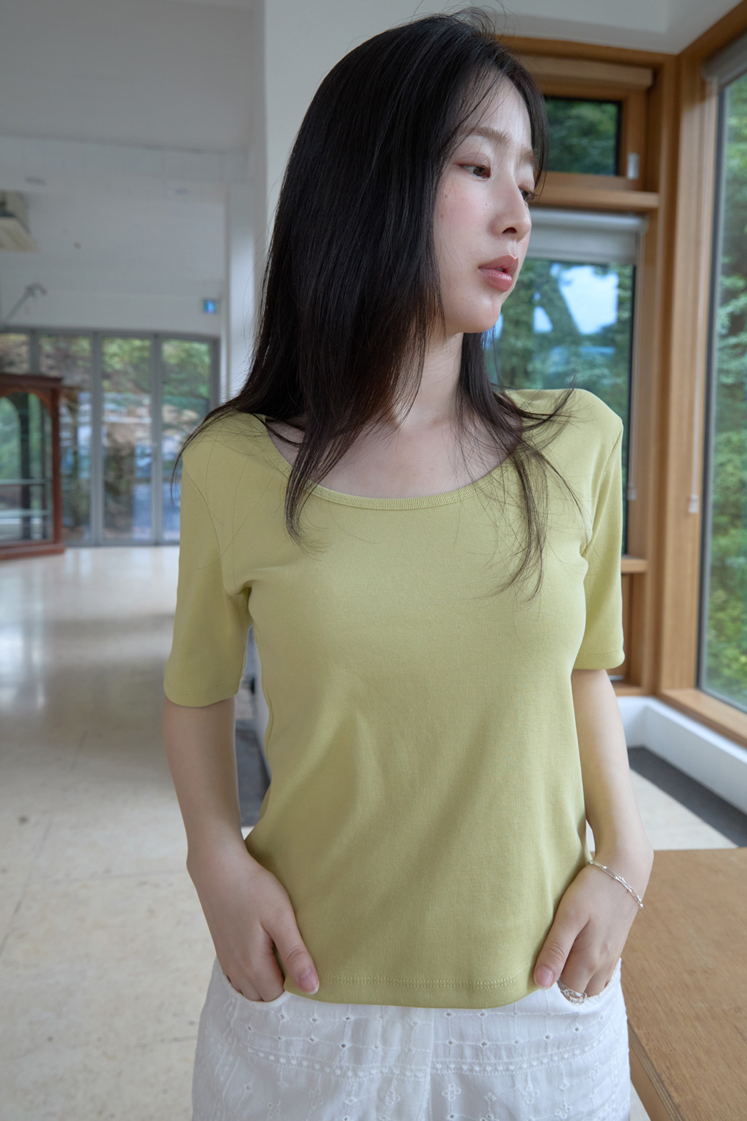 コットンセミクロップド無地TシャツSS | 詳細画像7