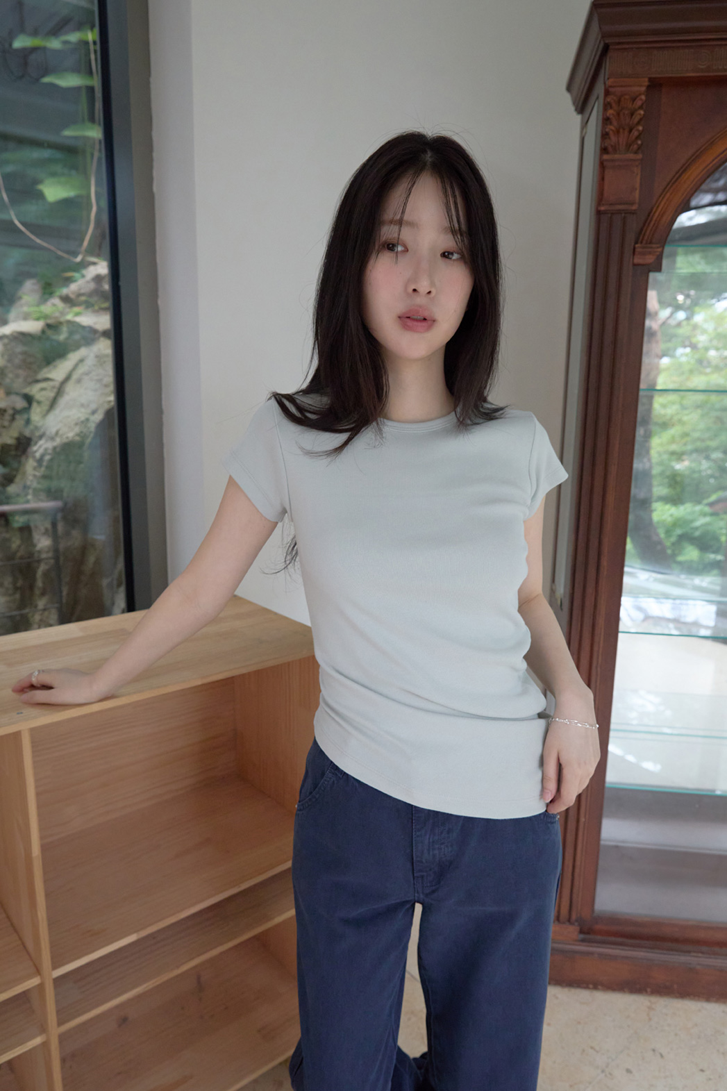 コットンアンバランス無地TシャツSS | 詳細画像2