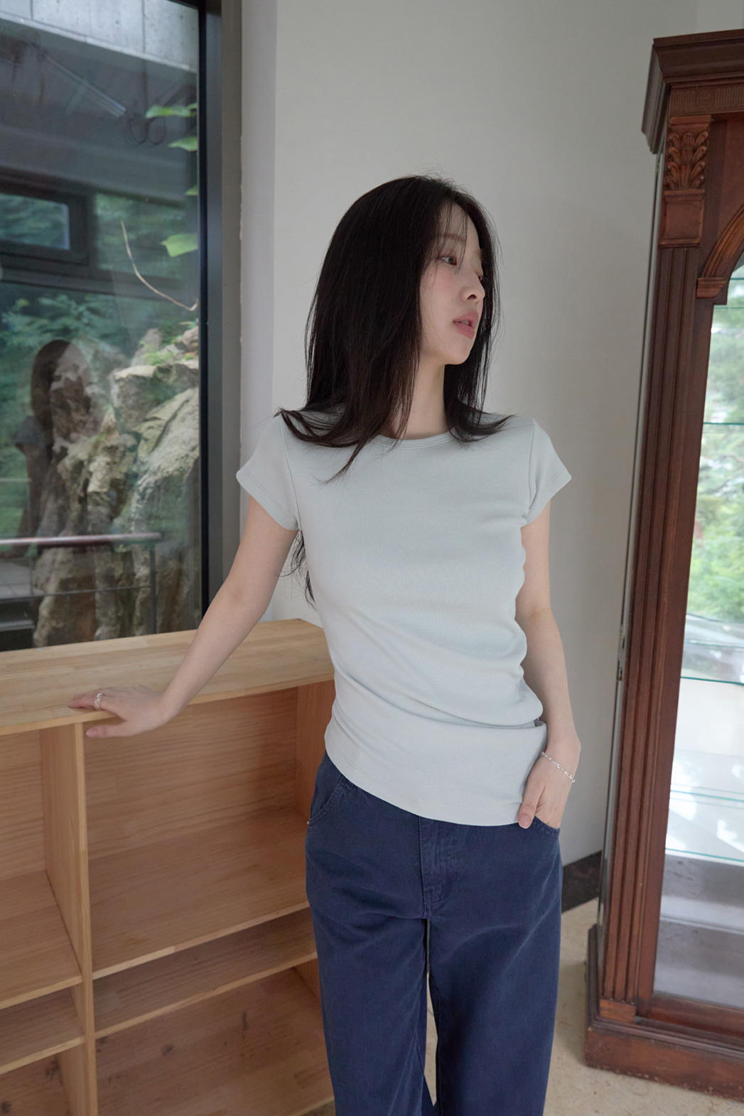 コットンアンバランス無地TシャツSS | 詳細画像3