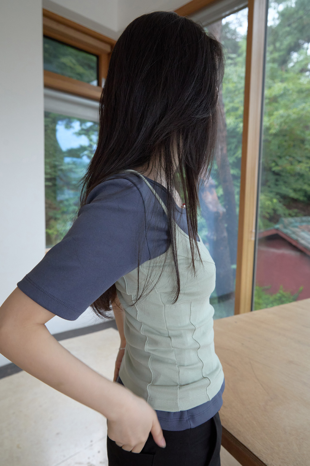 コットンUネッククロップドスリム無地キャミソールSS | 詳細画像9