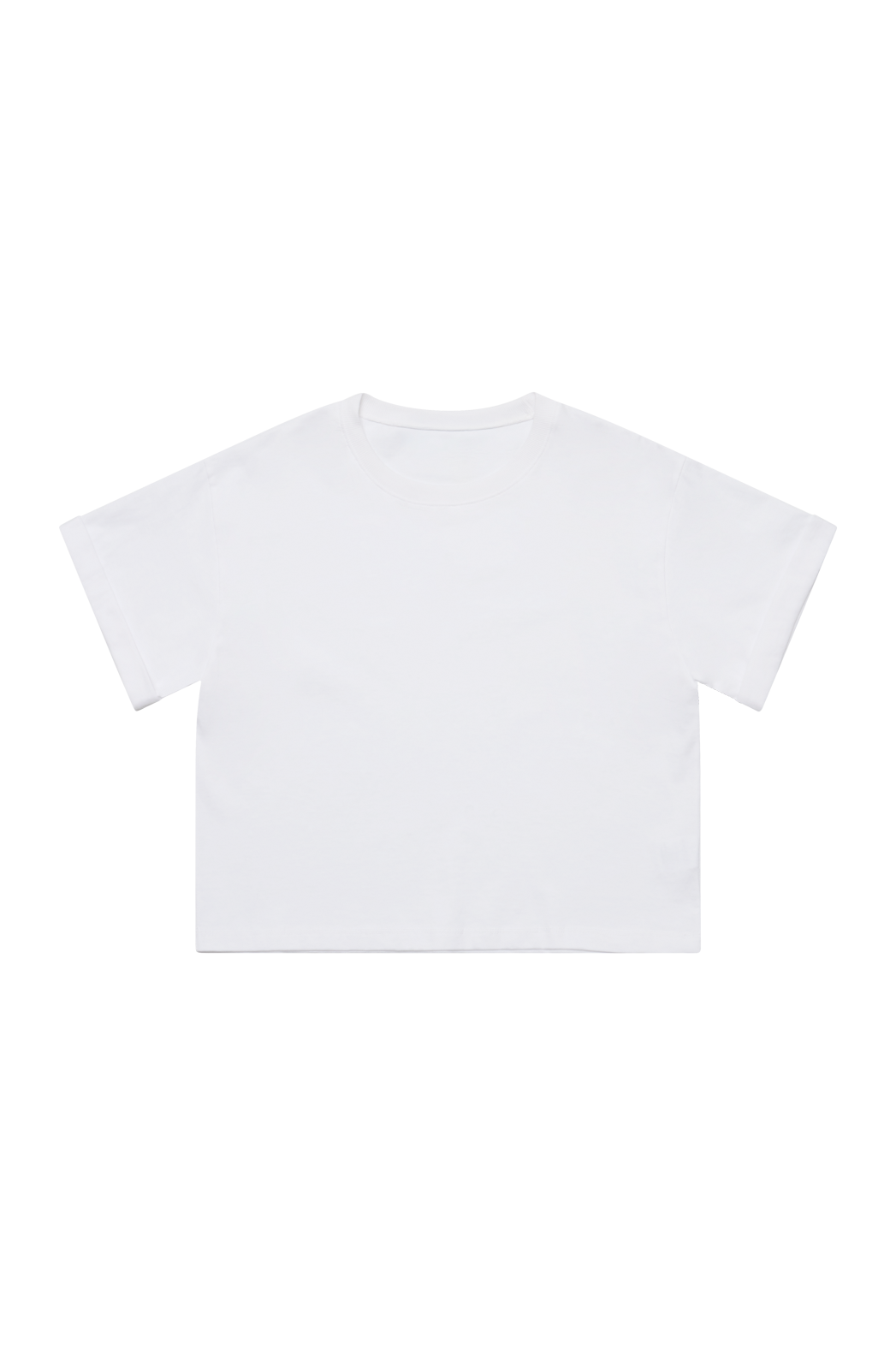 コットンラウンドネックオーバーサイズロールアップセミクロップド無地TシャツSS | 詳細画像11