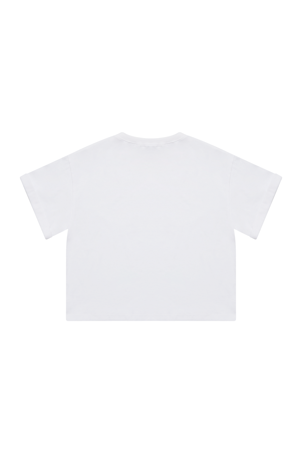 コットンラウンドネックオーバーサイズロールアップセミクロップド無地TシャツSS | 詳細画像12
