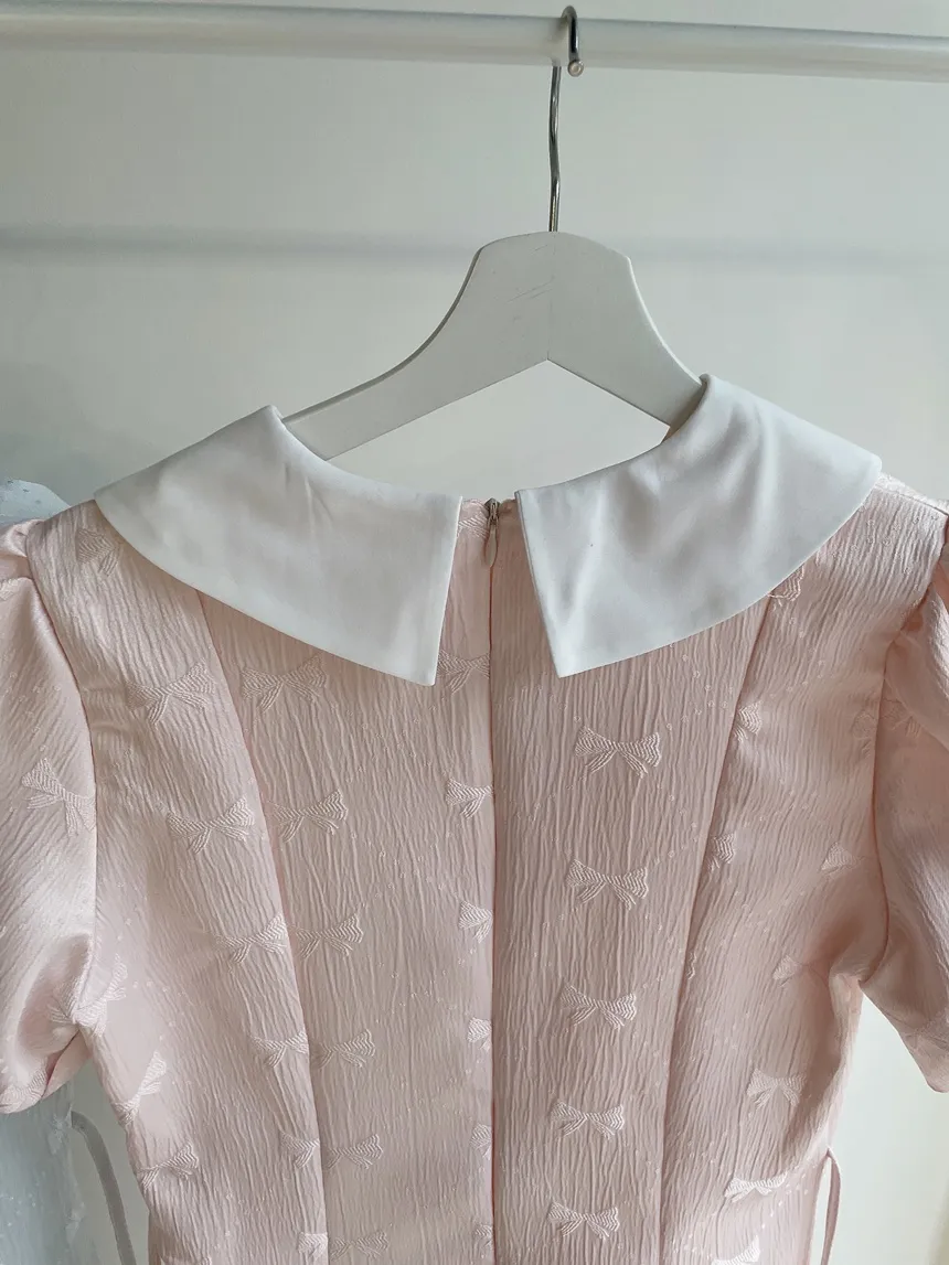 刺繍半袖ミニリボン柄ワンピース | mirangmirang | 詳細画像20