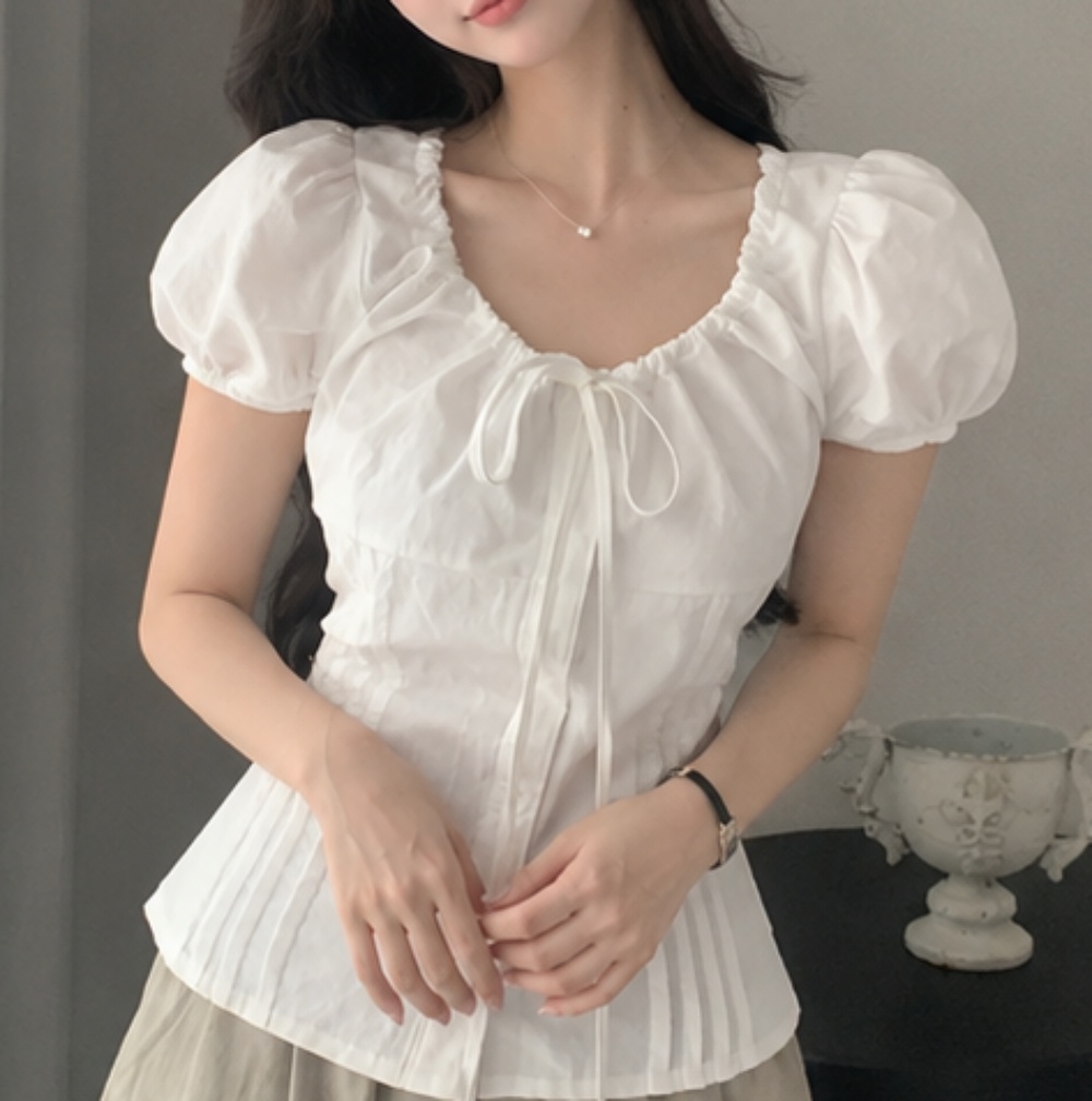 半袖バックリボンブラウス | 詳細画像4