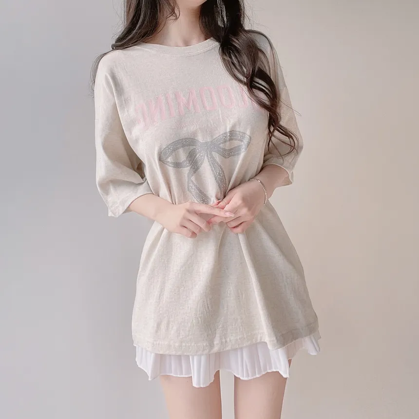 半袖プリントTシャツ | mirangmirang | 詳細画像3