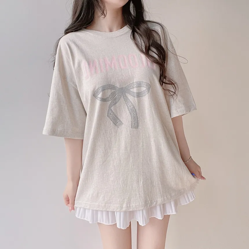 半袖プリントTシャツ | mirangmirang | 詳細画像5