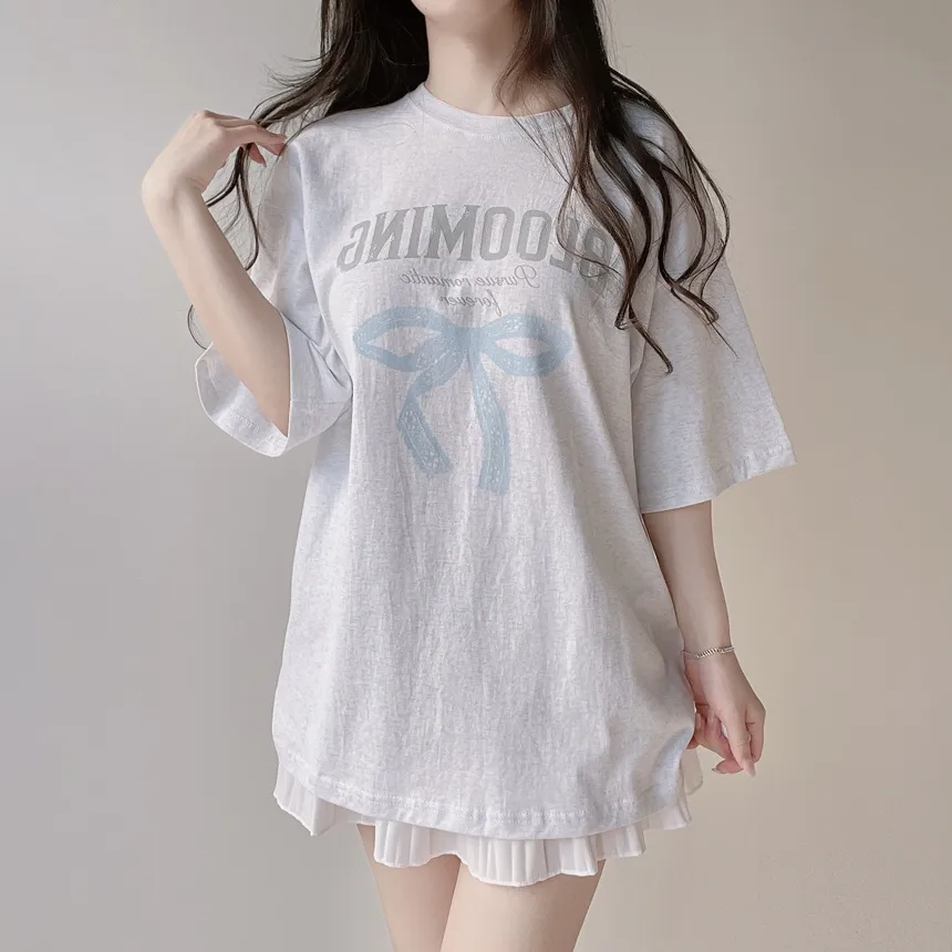 半袖プリントTシャツ | mirangmirang | 詳細画像11