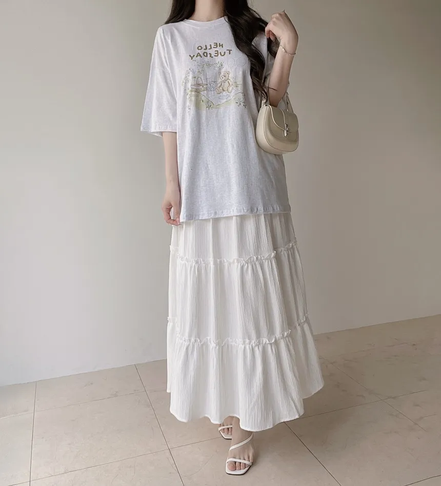 ルーズ半袖プリントTシャツ | mirangmirang | 詳細画像9