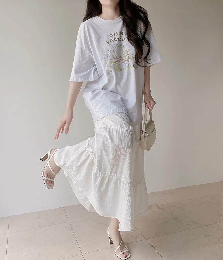ルーズ半袖プリントTシャツ | mirangmirang | 詳細画像10