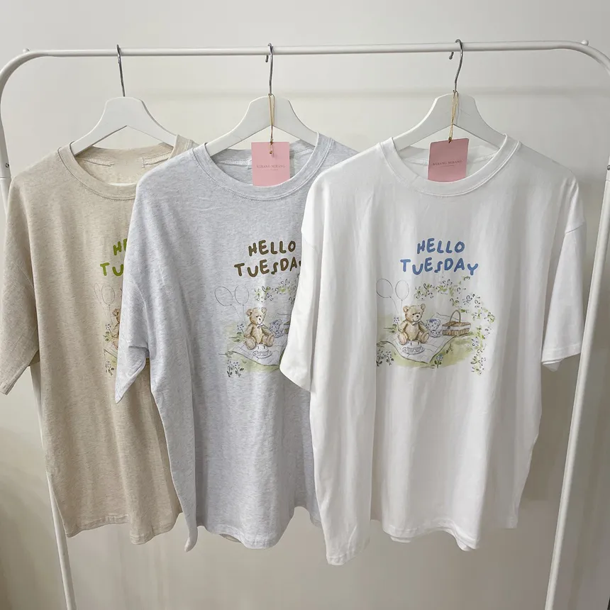 ルーズ半袖プリントTシャツ | mirangmirang | 詳細画像19