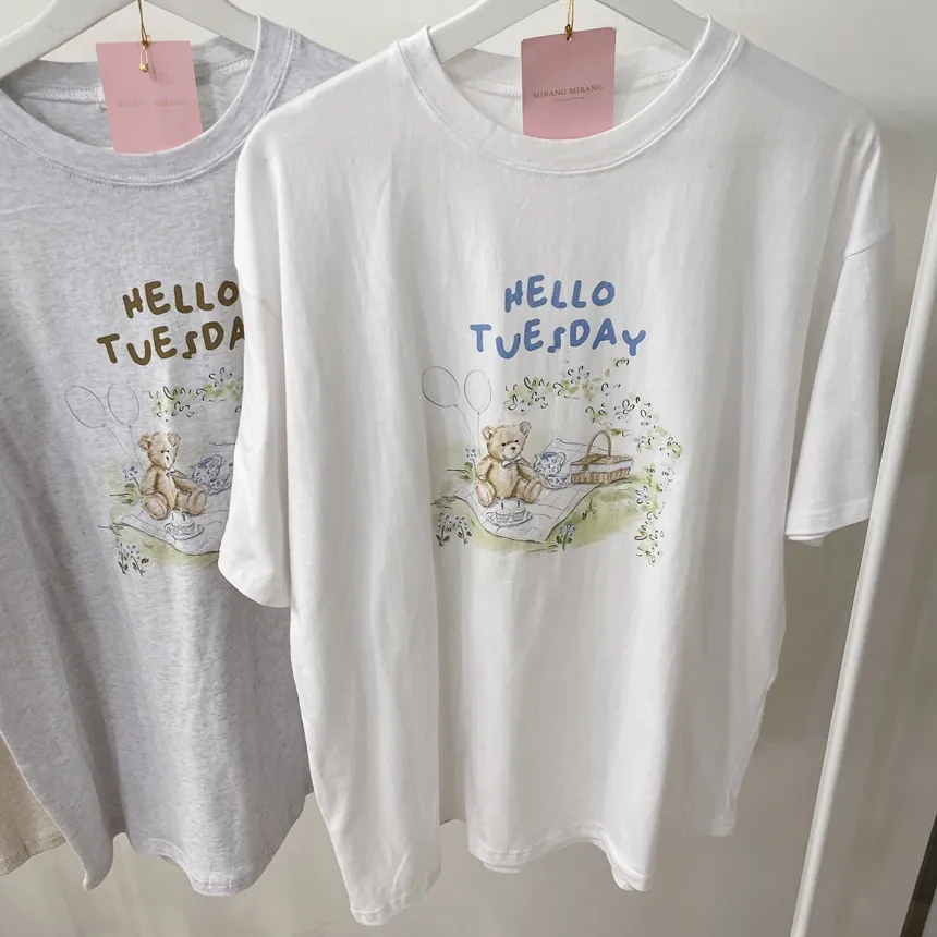 ルーズ半袖プリントTシャツ | mirangmirang | 詳細画像20