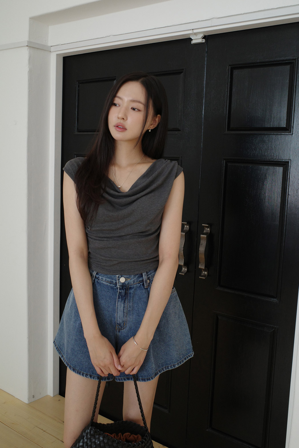 ドレープスリムカウルネック無地Tシャツ | DHOLIC | 詳細画像6