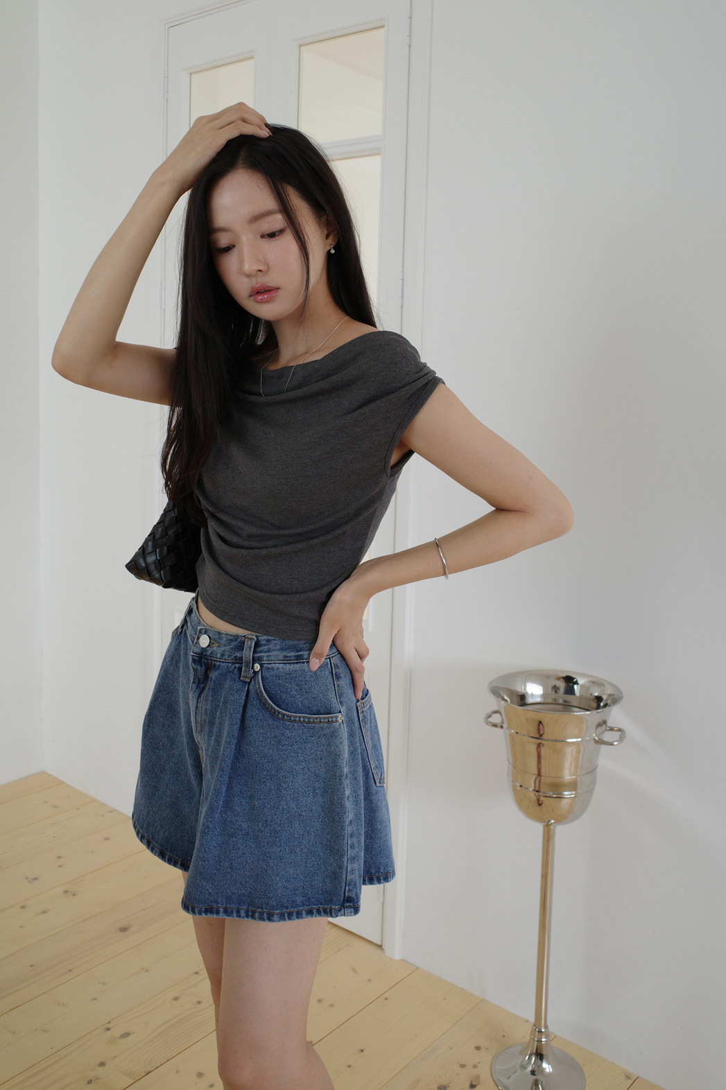 ドレープスリムカウルネック無地Tシャツ | DHOLIC | 詳細画像13
