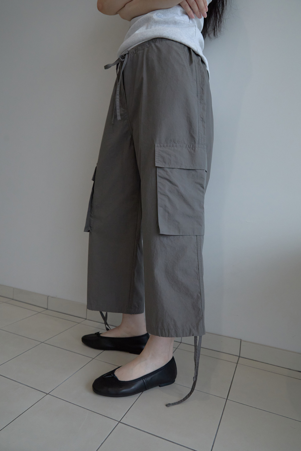 コットンドローストリングカーゴワイド無地デニムパンツSS | 詳細画像37