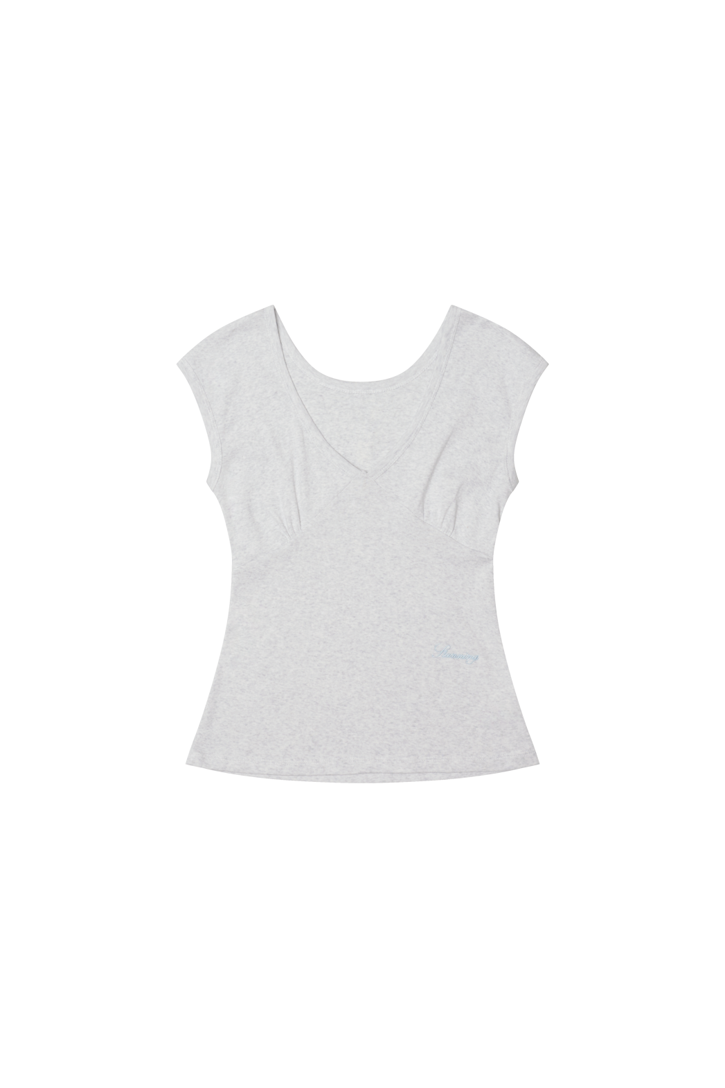 コットンVネックフレンチスリーブクロップドスリム無地TシャツSS | 詳細画像18