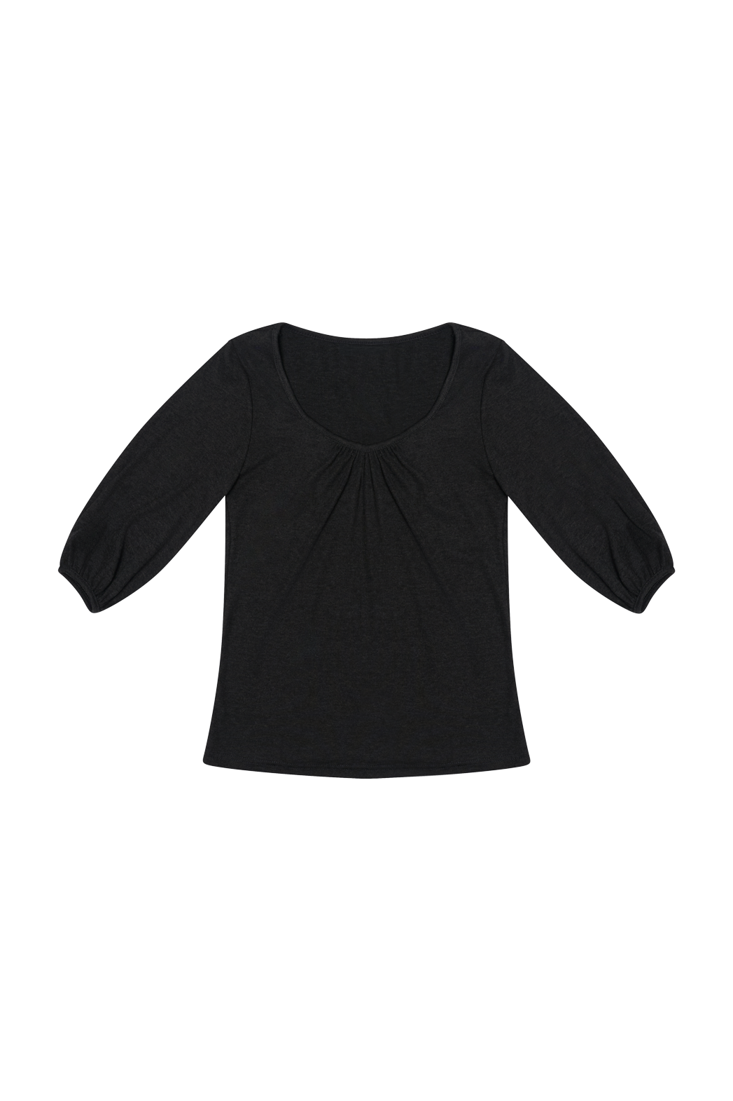 Vネックシャーリング7分袖セミクロップド無地TシャツSS | 詳細画像28