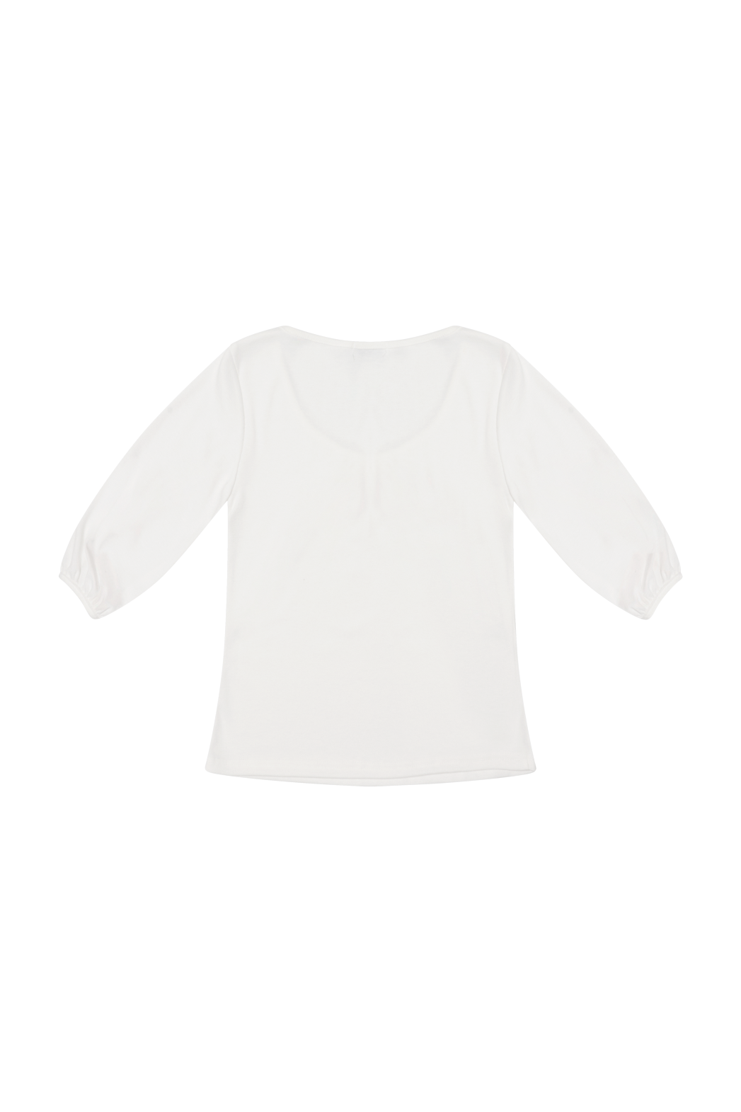 Vネックシャーリング7分袖セミクロップド無地TシャツSS | 詳細画像27