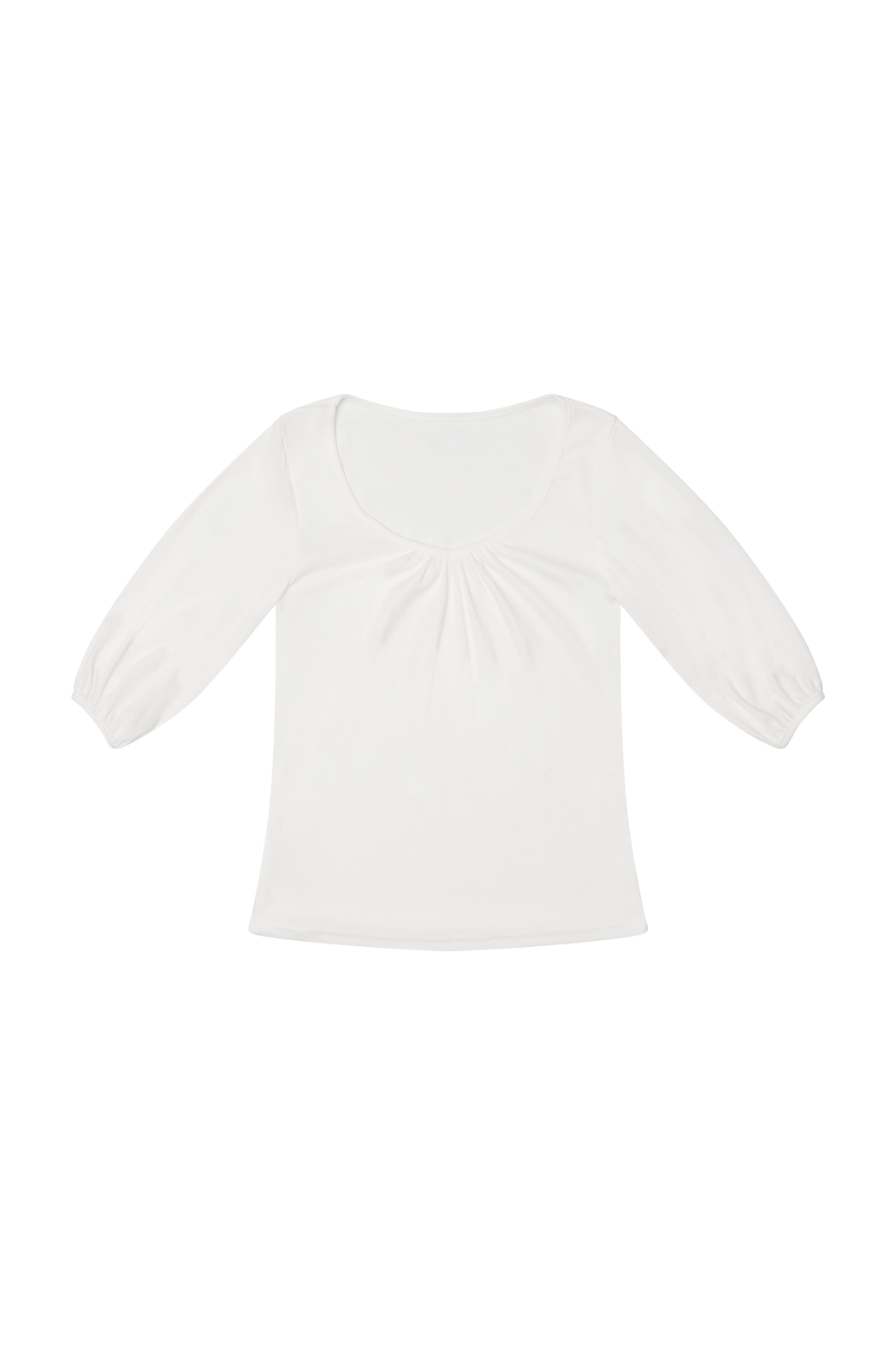 Vネックシャーリング7分袖セミクロップド無地TシャツSS | 詳細画像26