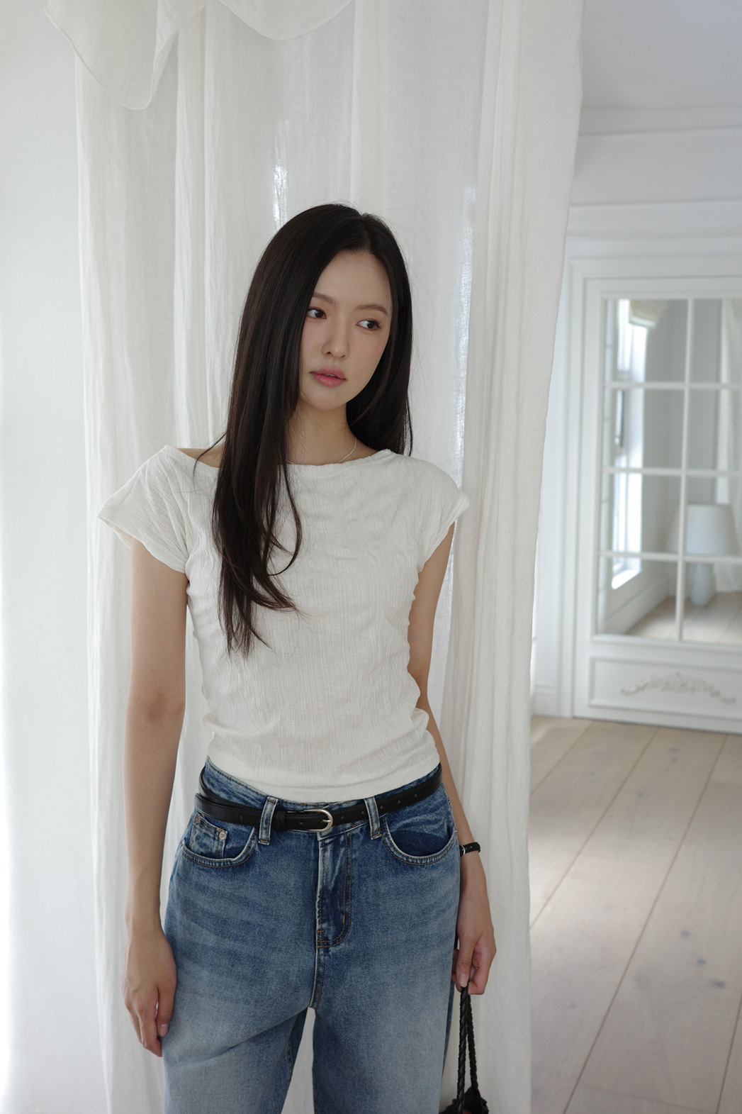 ボートネックスリム半袖Tシャツ | DHOLIC | 詳細画像6