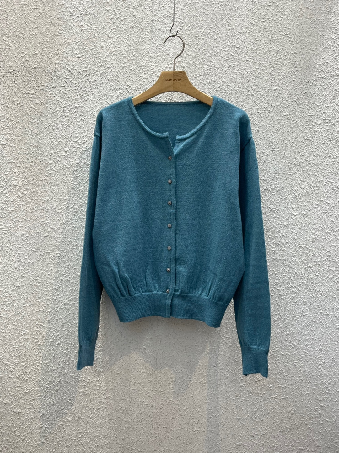ニットボタンラウンドネックベーシック長袖カーディガン | 詳細画像14