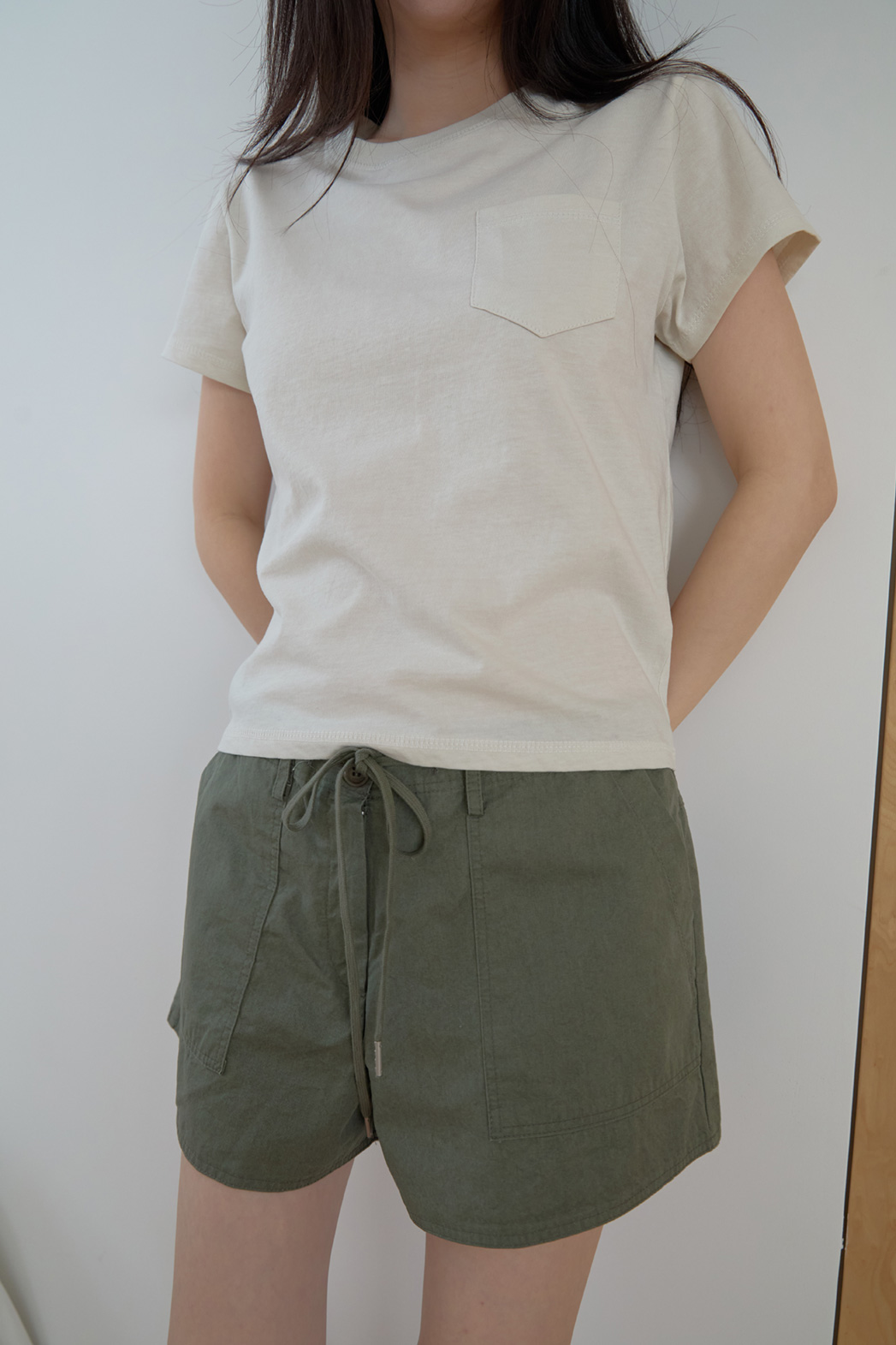 コットンクロップドワンポケット無地TシャツSS | 詳細画像20
