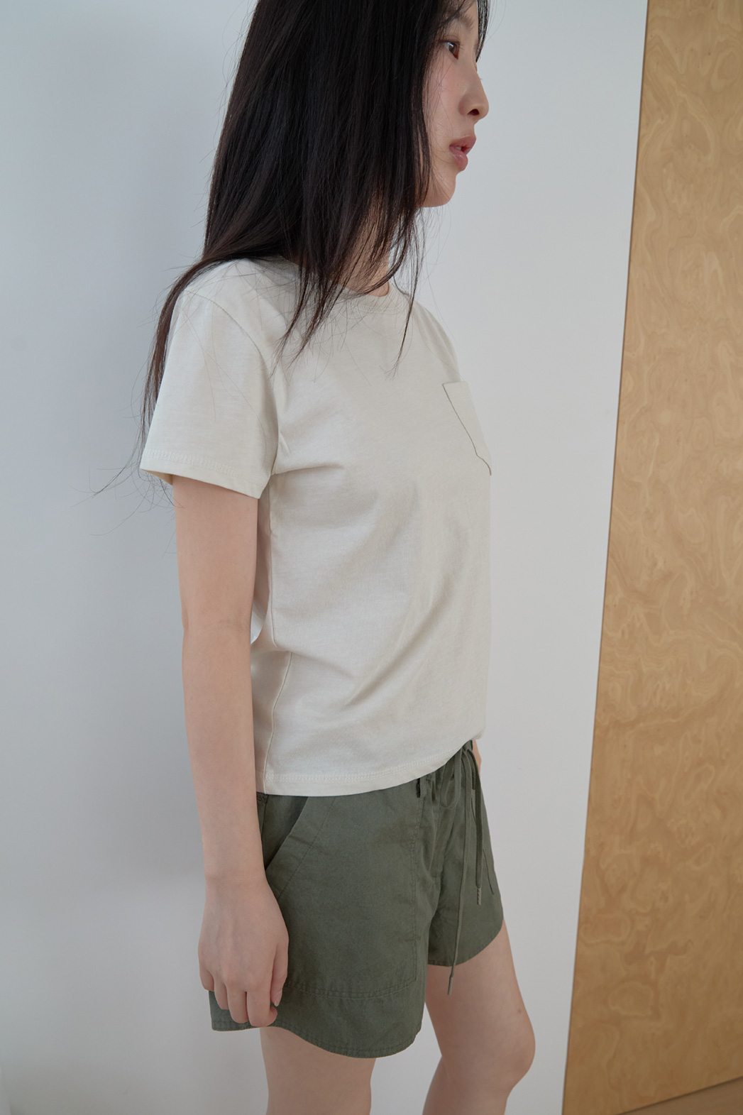 コットンクロップドワンポケット無地TシャツSS | 詳細画像23