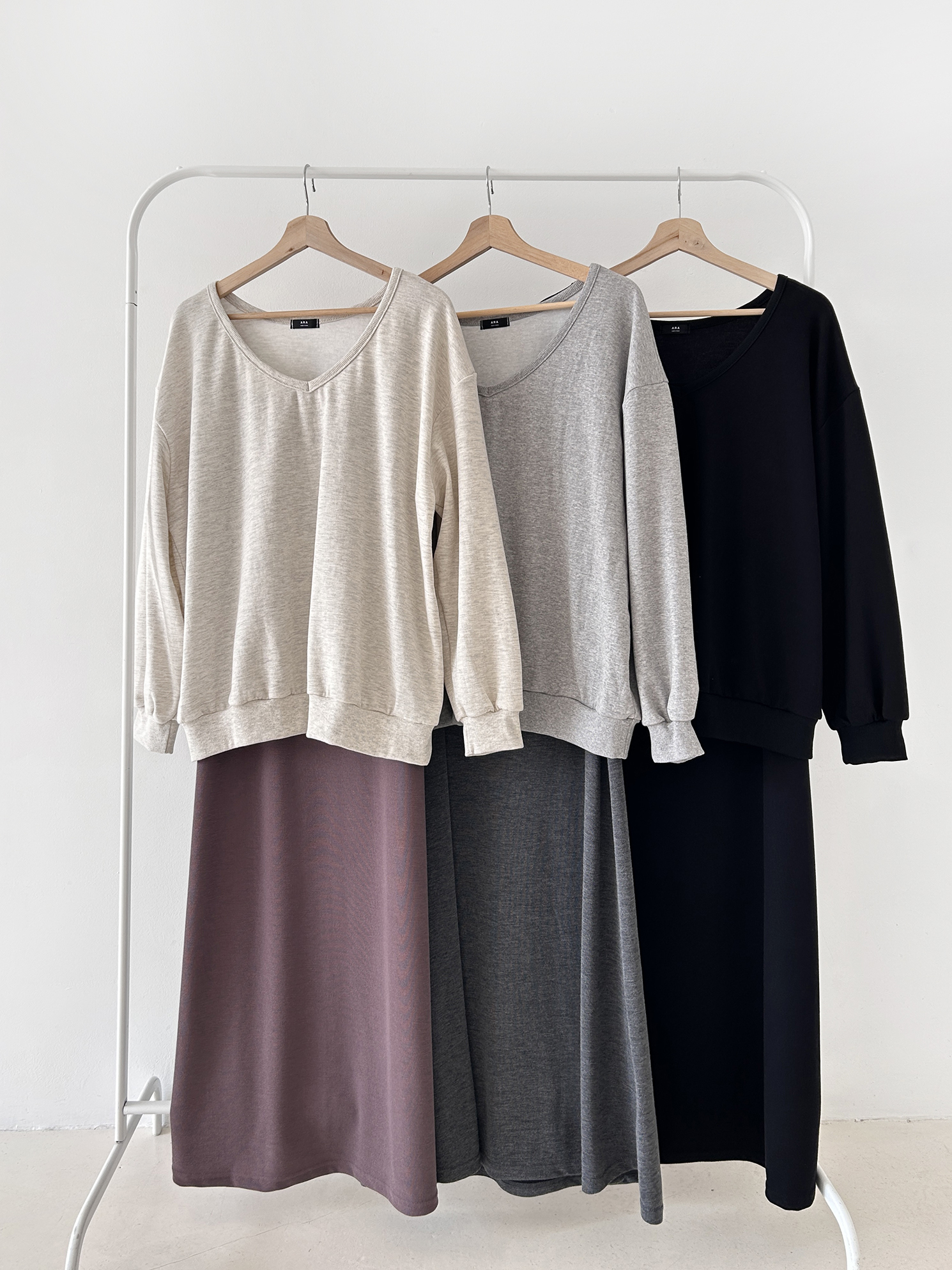 ロングルーズ長袖セットアップワンピースTシャツ | 詳細画像2
