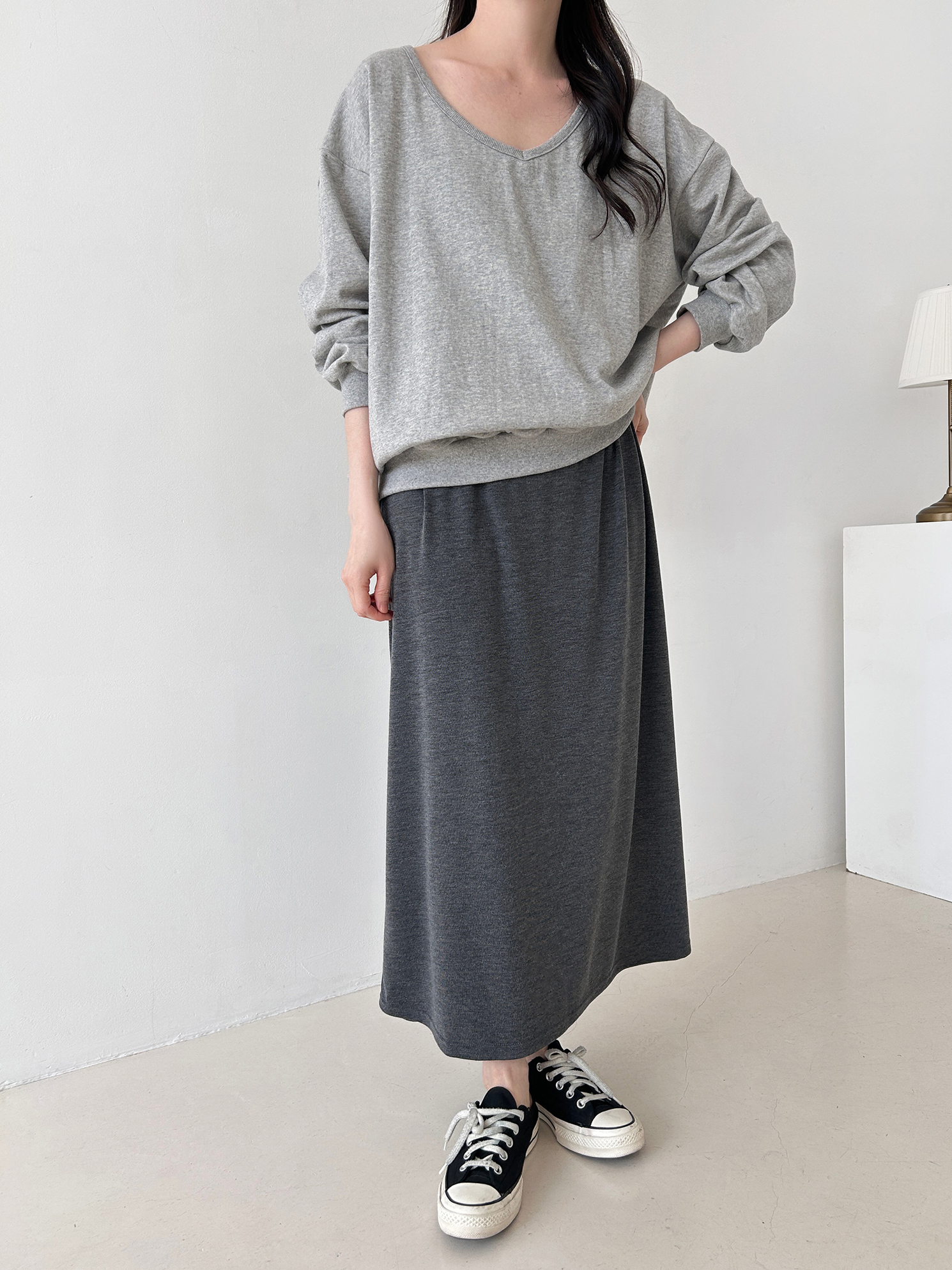 ロングルーズ長袖セットアップワンピースTシャツ | 詳細画像26