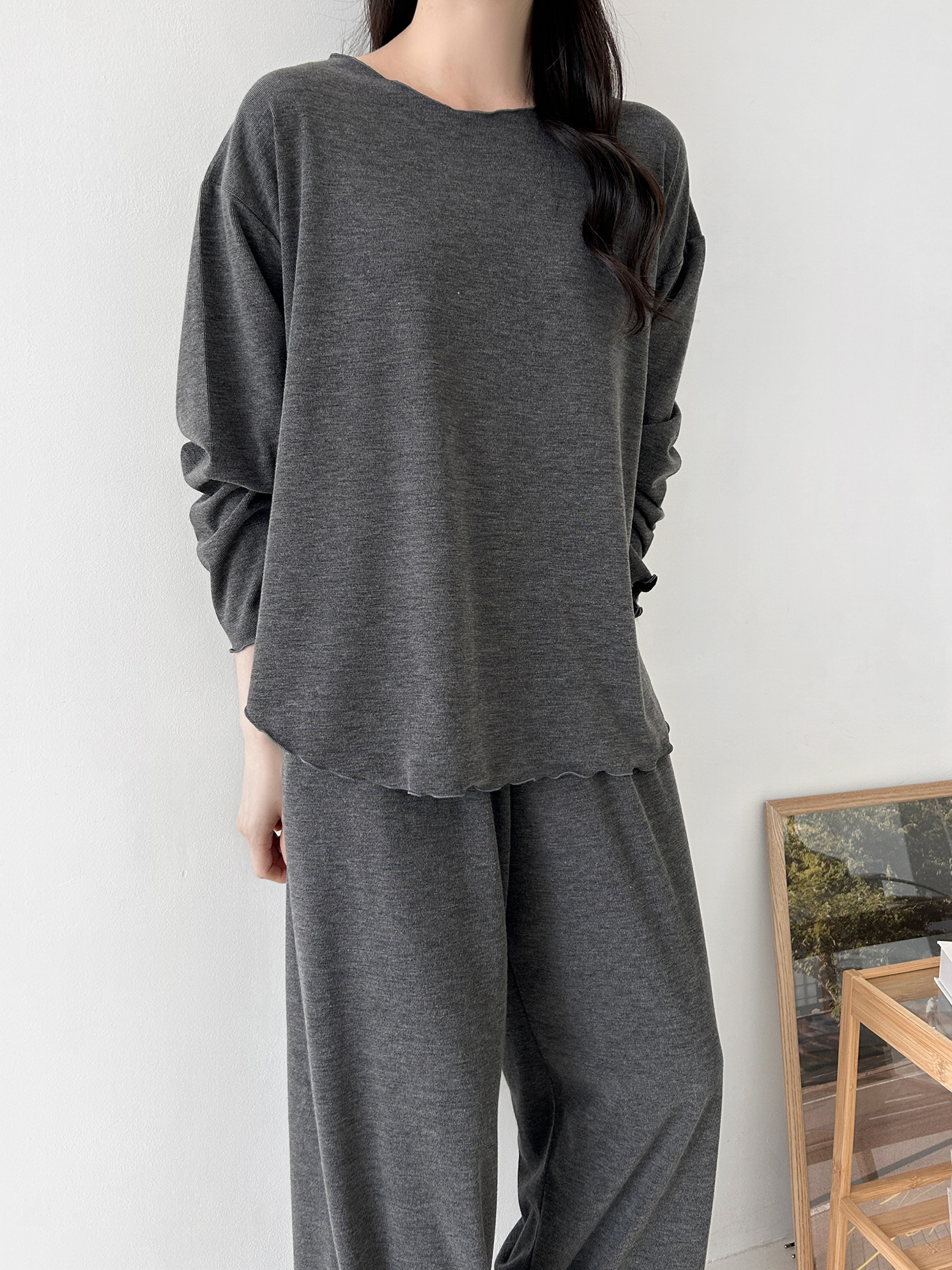 ウエストゴムルーズ長袖ワイドセットアップパンツTシャツ | 詳細画像26