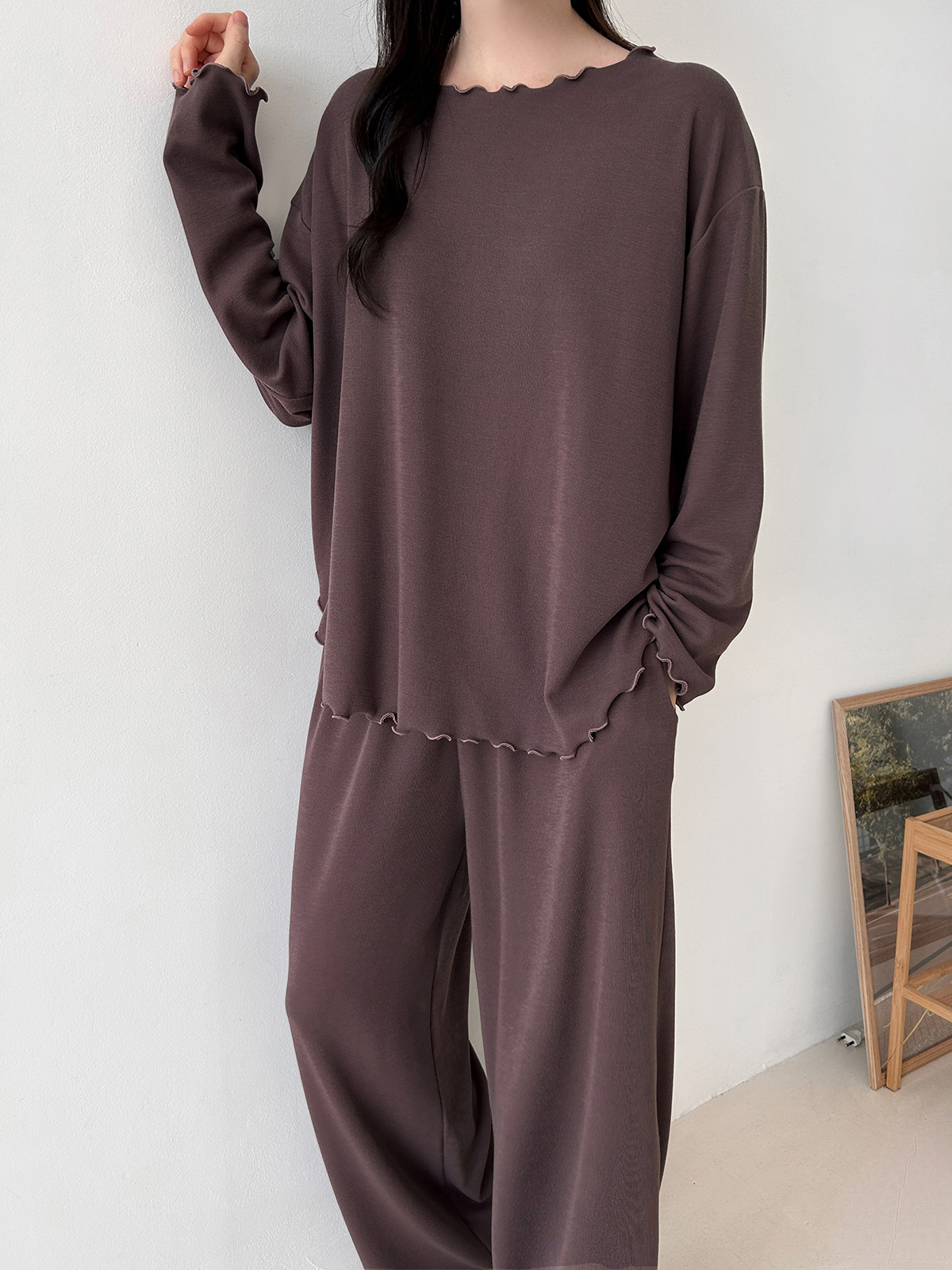 ウエストゴムルーズ長袖ワイドセットアップパンツTシャツ | 詳細画像29
