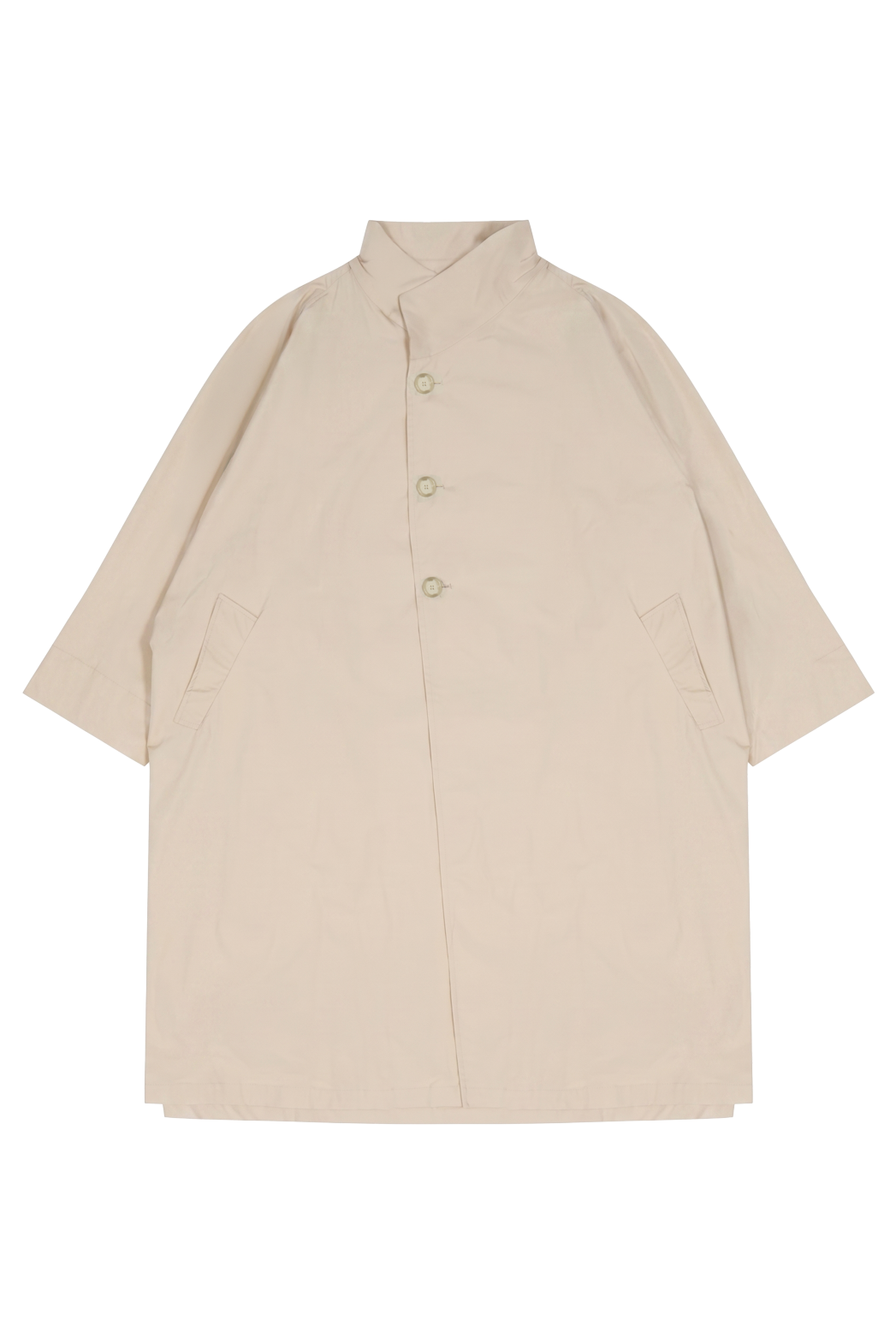 ナイロンボタンハイネックロング無地トレンチコートFW | 詳細画像40