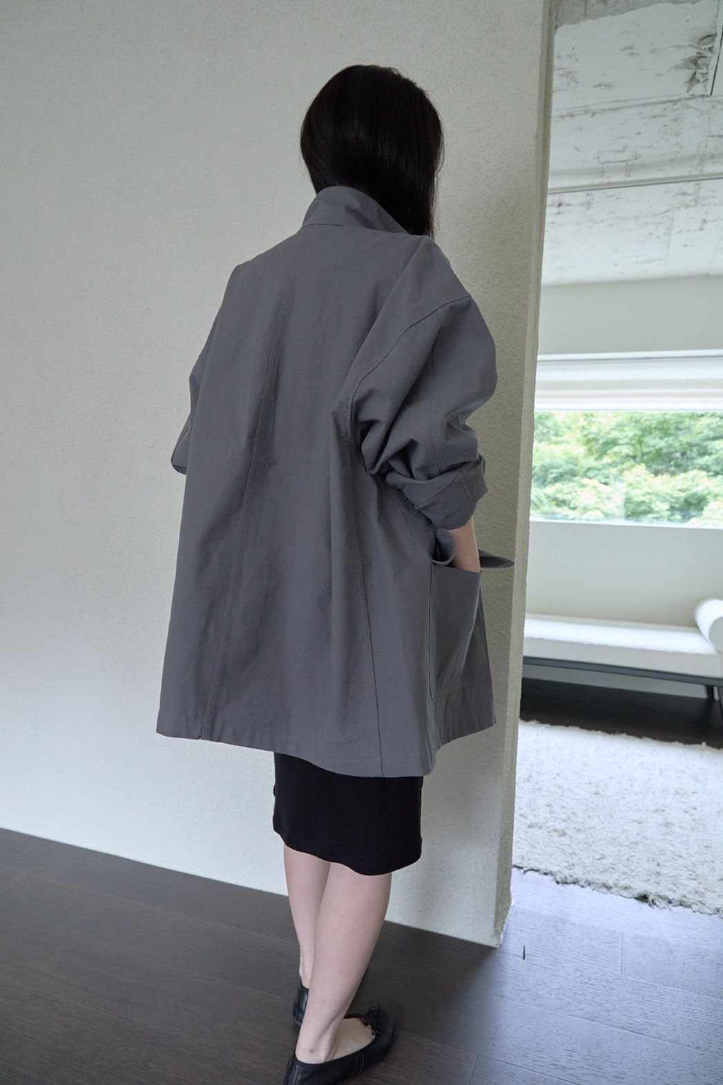 コットンハーフネックスナップボタン無地ジャケットFW | 詳細画像24