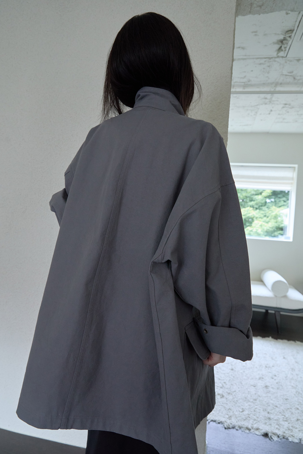 コットンハーフネックスナップボタン無地ジャケットFW | 詳細画像33
