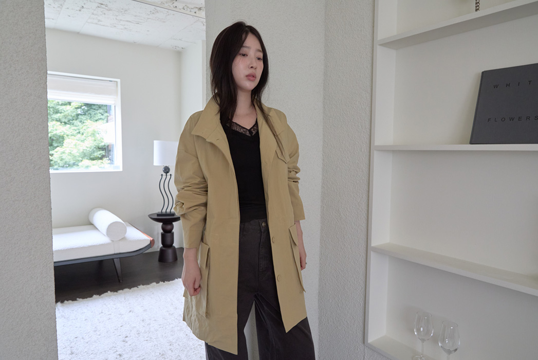 ジップアップハーフネックスナップボタン無地ジャケットFW | 詳細画像3