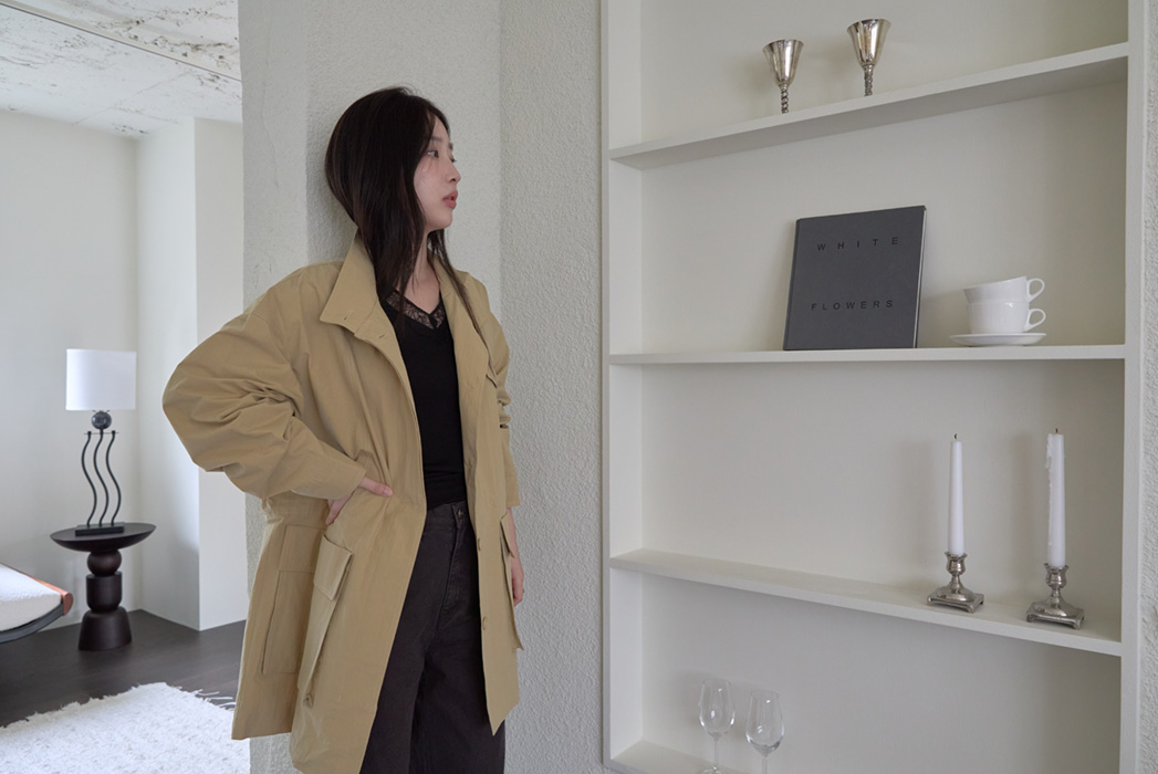 ジップアップハーフネックスナップボタン無地ジャケットFW | 詳細画像5