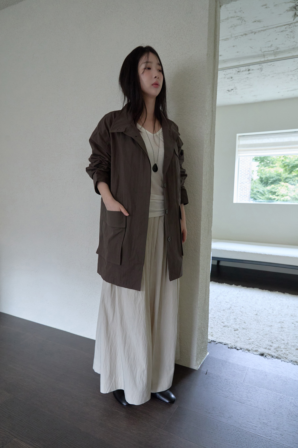 ジップアップハーフネックスナップボタン無地ジャケットFW | 詳細画像18