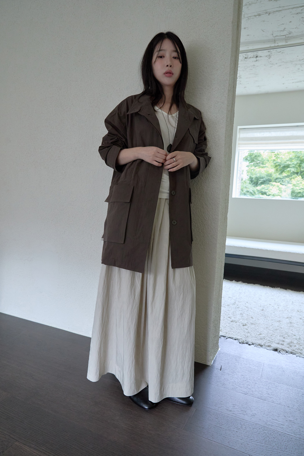 ジップアップハーフネックスナップボタン無地ジャケットFW | 詳細画像19