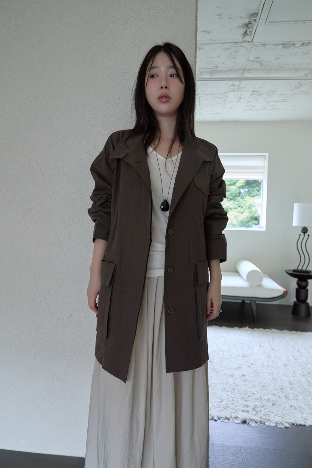 ジップアップハーフネックスナップボタン無地ジャケットFW | 詳細画像20