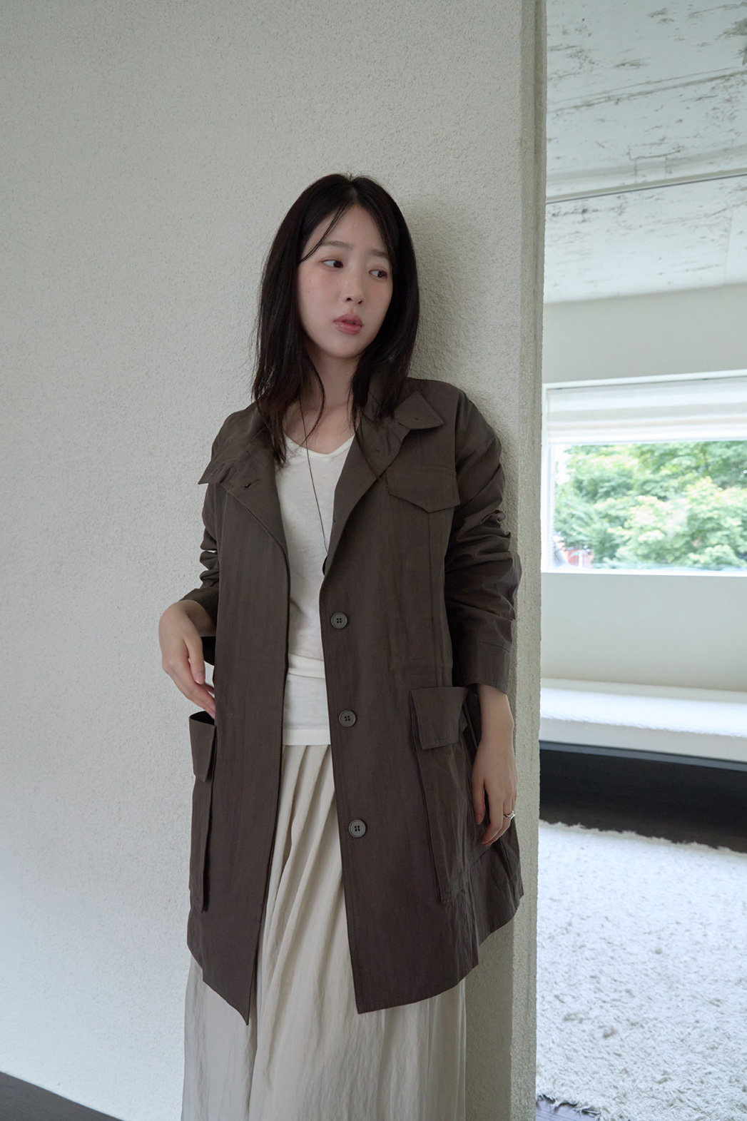 ジップアップハーフネックスナップボタン無地ジャケットFW | 詳細画像21