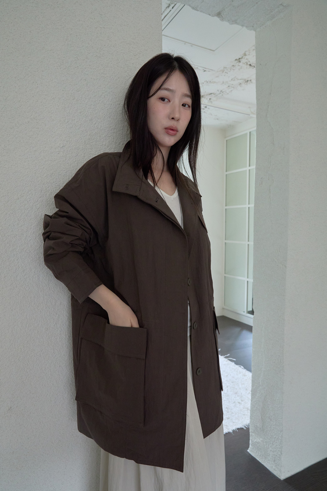 ジップアップハーフネックスナップボタン無地ジャケットFW | 詳細画像27