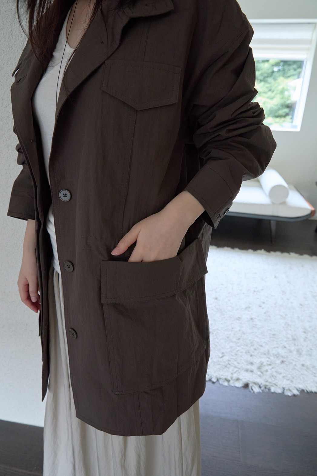 ジップアップハーフネックスナップボタン無地ジャケットFW | 詳細画像28