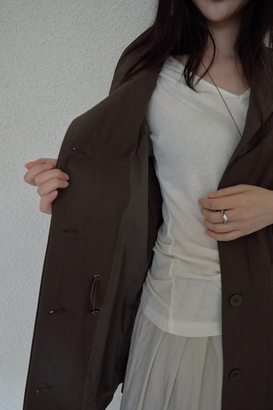 ジップアップハーフネックスナップボタン無地ジャケットFW | 詳細画像31