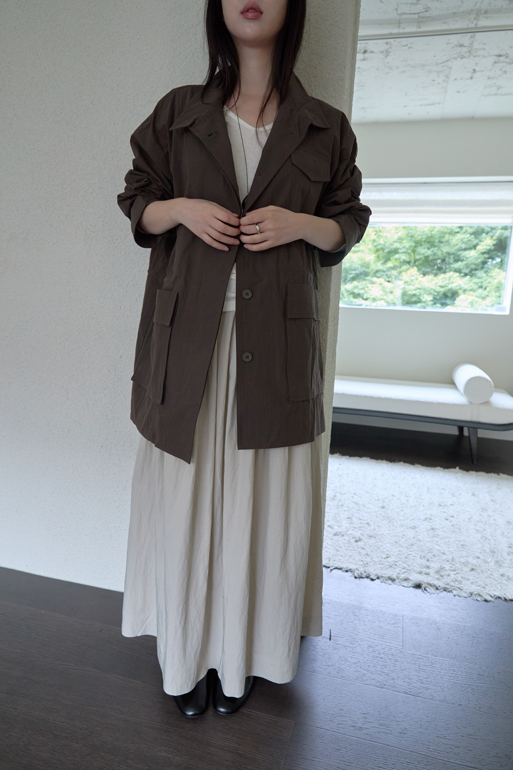 ジップアップハーフネックスナップボタン無地ジャケットFW | 詳細画像33
