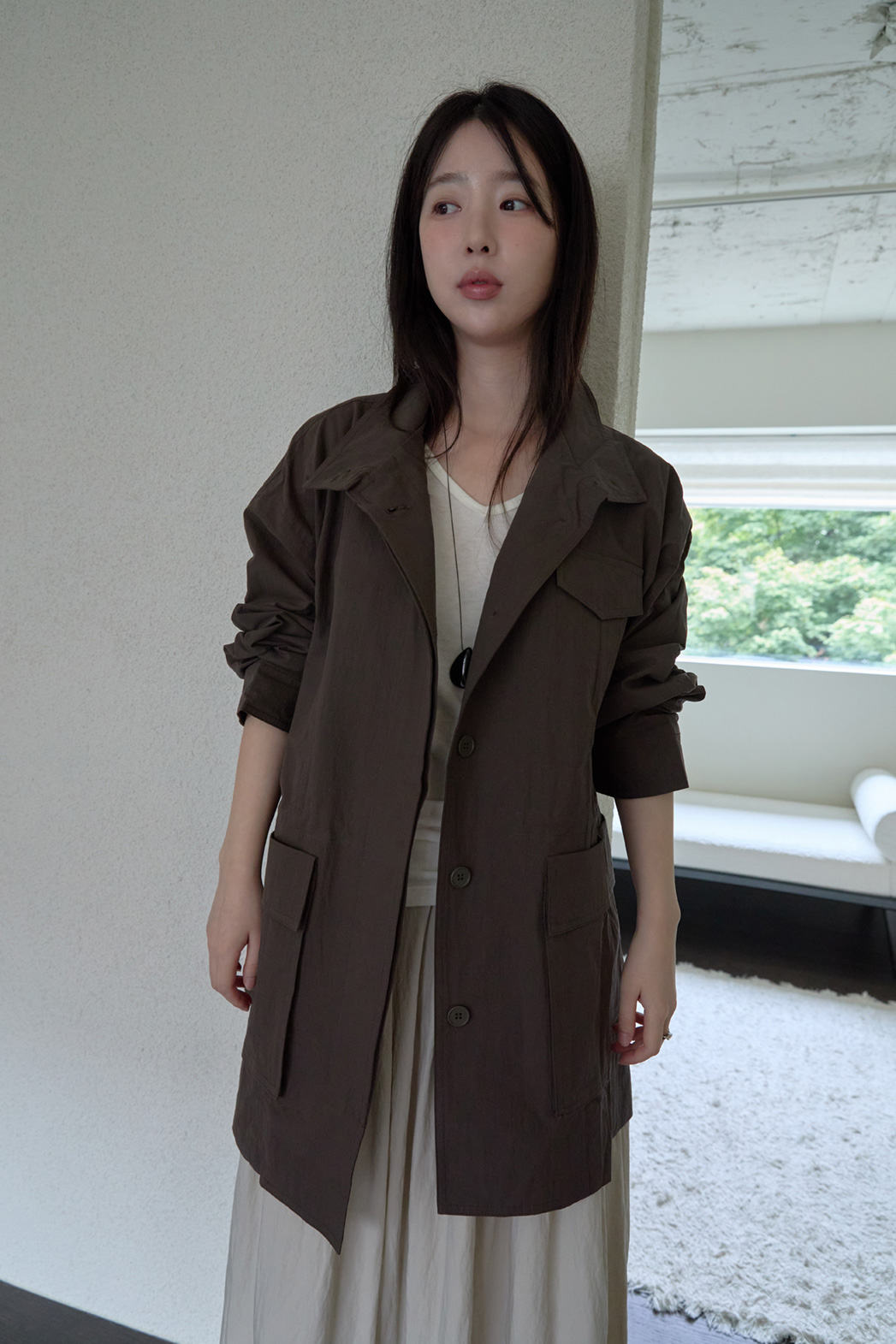 ジップアップハーフネックスナップボタン無地ジャケットFW | 詳細画像34