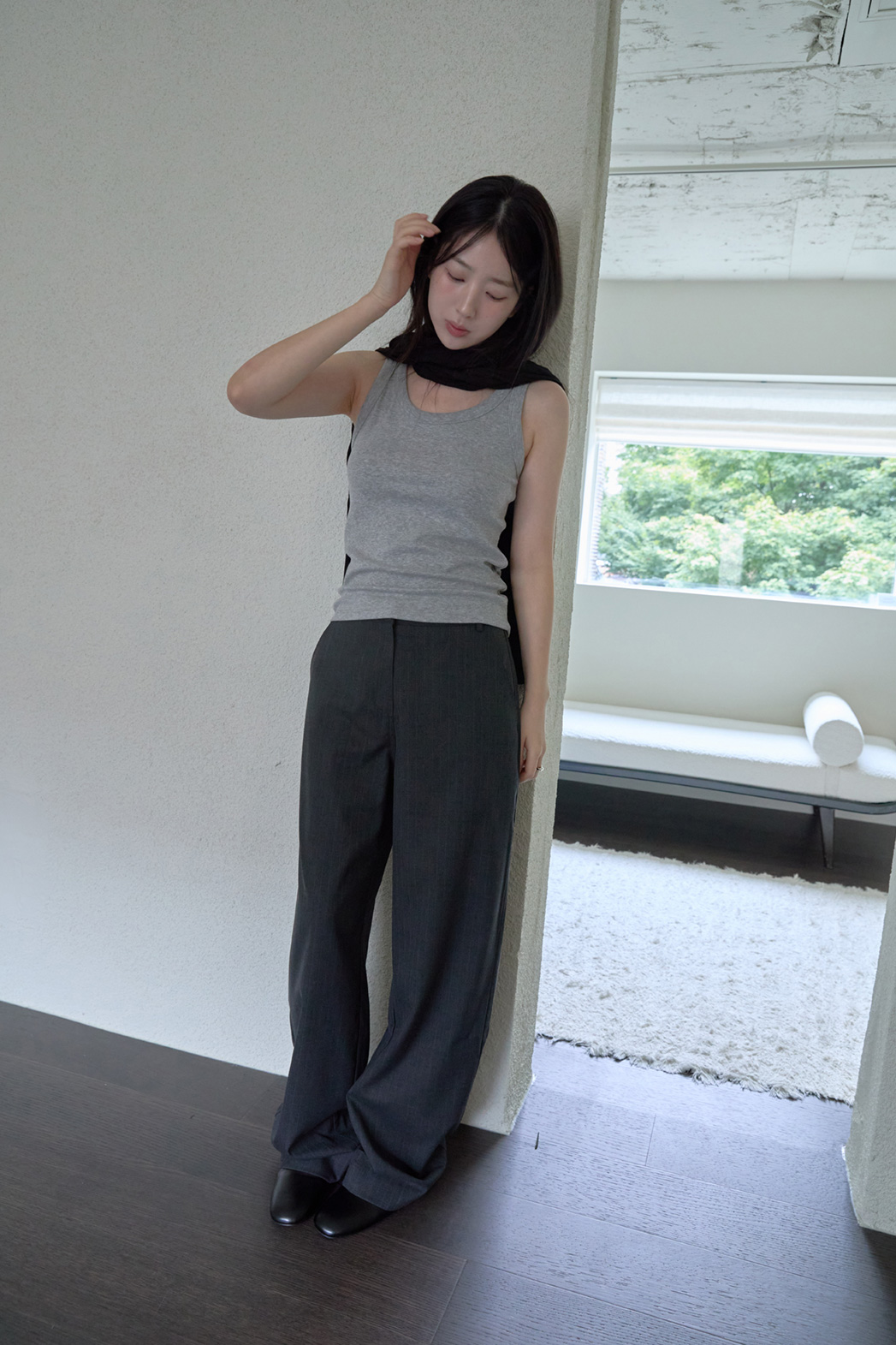 起毛クロップドスリム無地ノースリーブFW | 詳細画像5