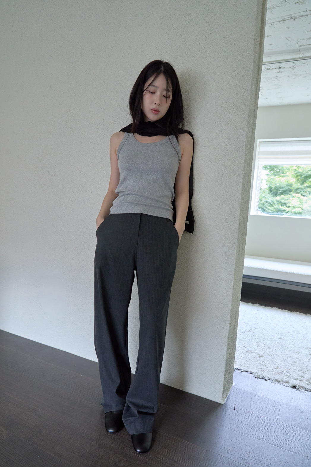 起毛クロップドスリム無地ノースリーブFW | 詳細画像8
