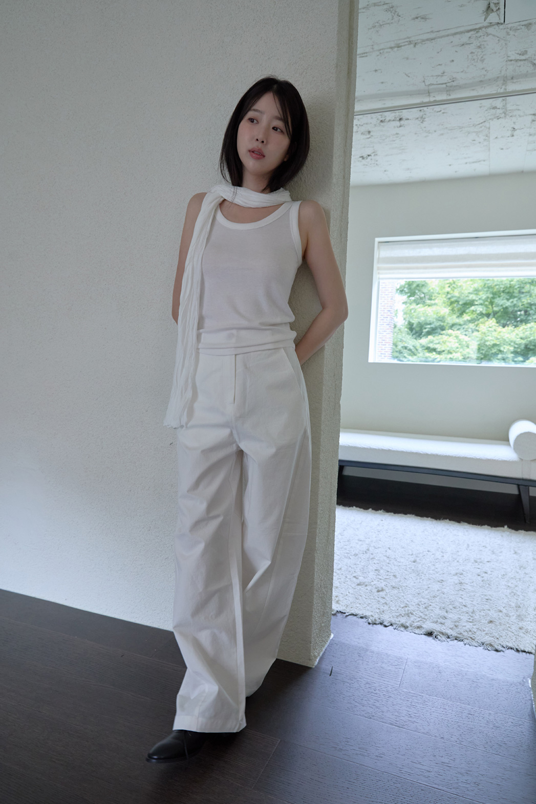 起毛クロップドスリム無地ノースリーブFW | 詳細画像14